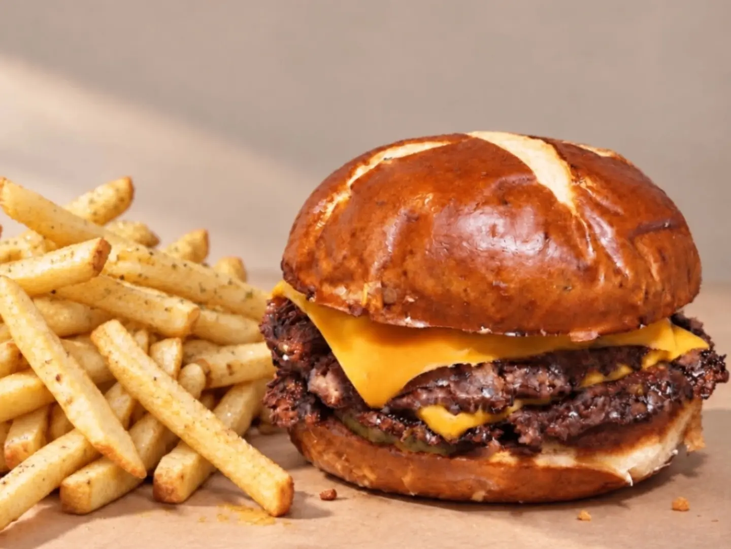 Beef Pretzel Burger