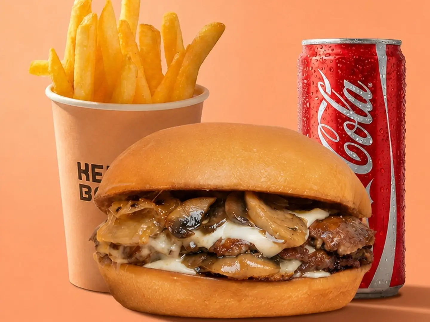 Double Swiss Mushroom Beef Burger Meal