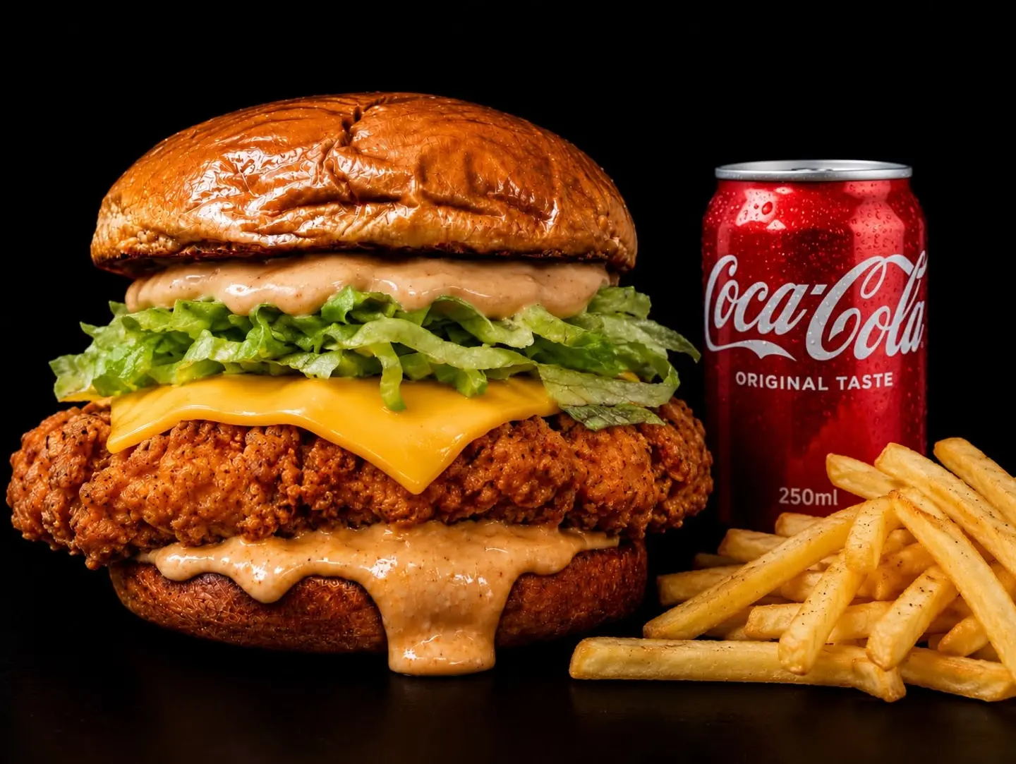 Crispy Drip Chicken Burger Meal