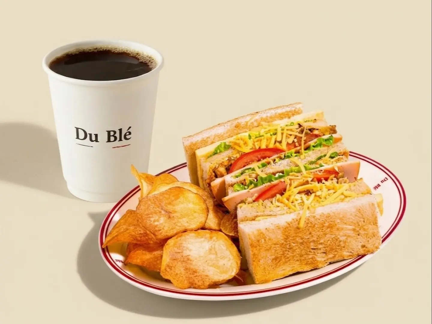 Club Sandwich With Drink - Tea