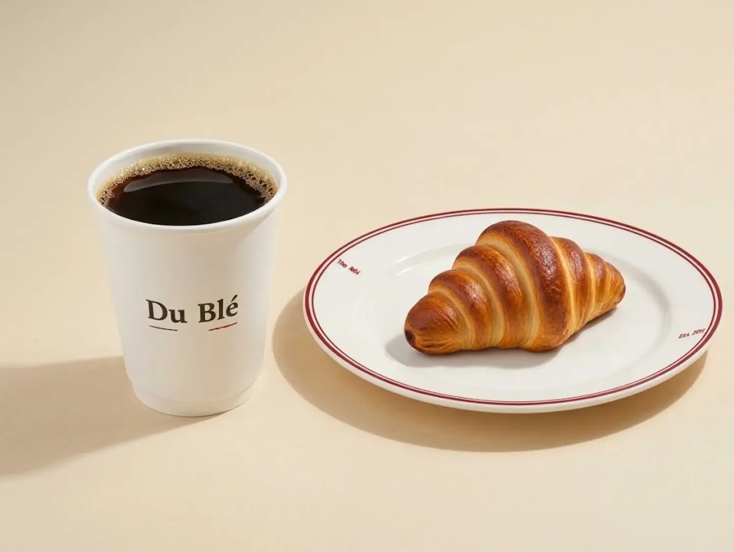 Croissant With The Coffee Of The Day - Chocolate Croissant