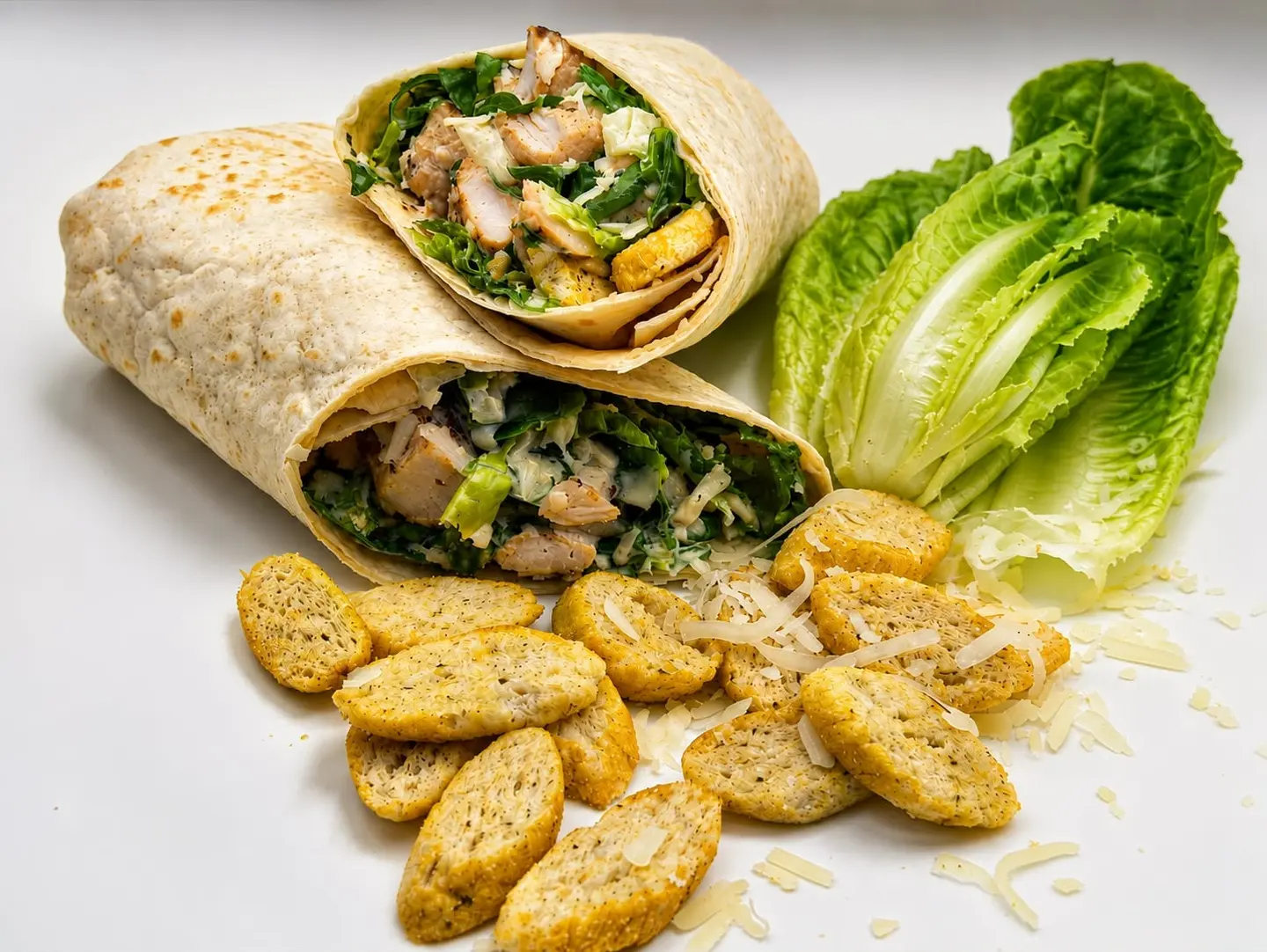 Chicken Caesar Wrap With French Fries