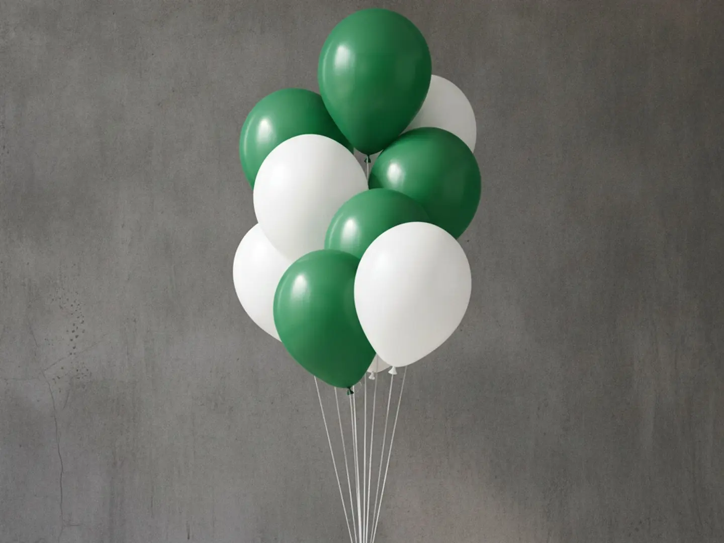 Green And White Balloon Set