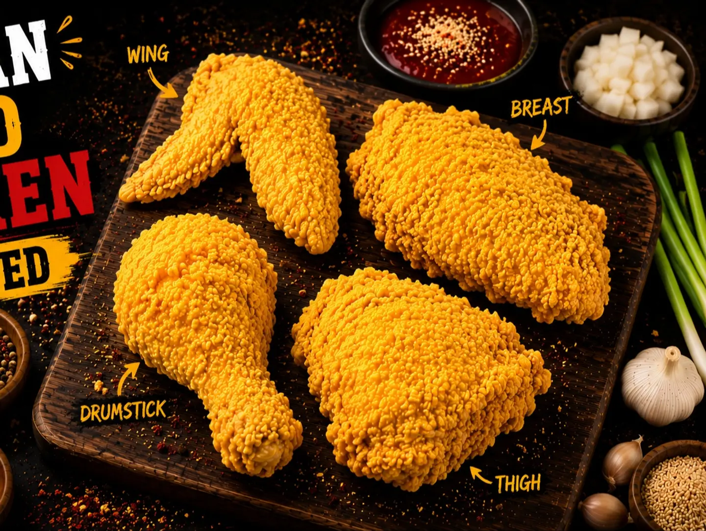 Spicy Korean Fried Chicken Broasted - Four Pieces