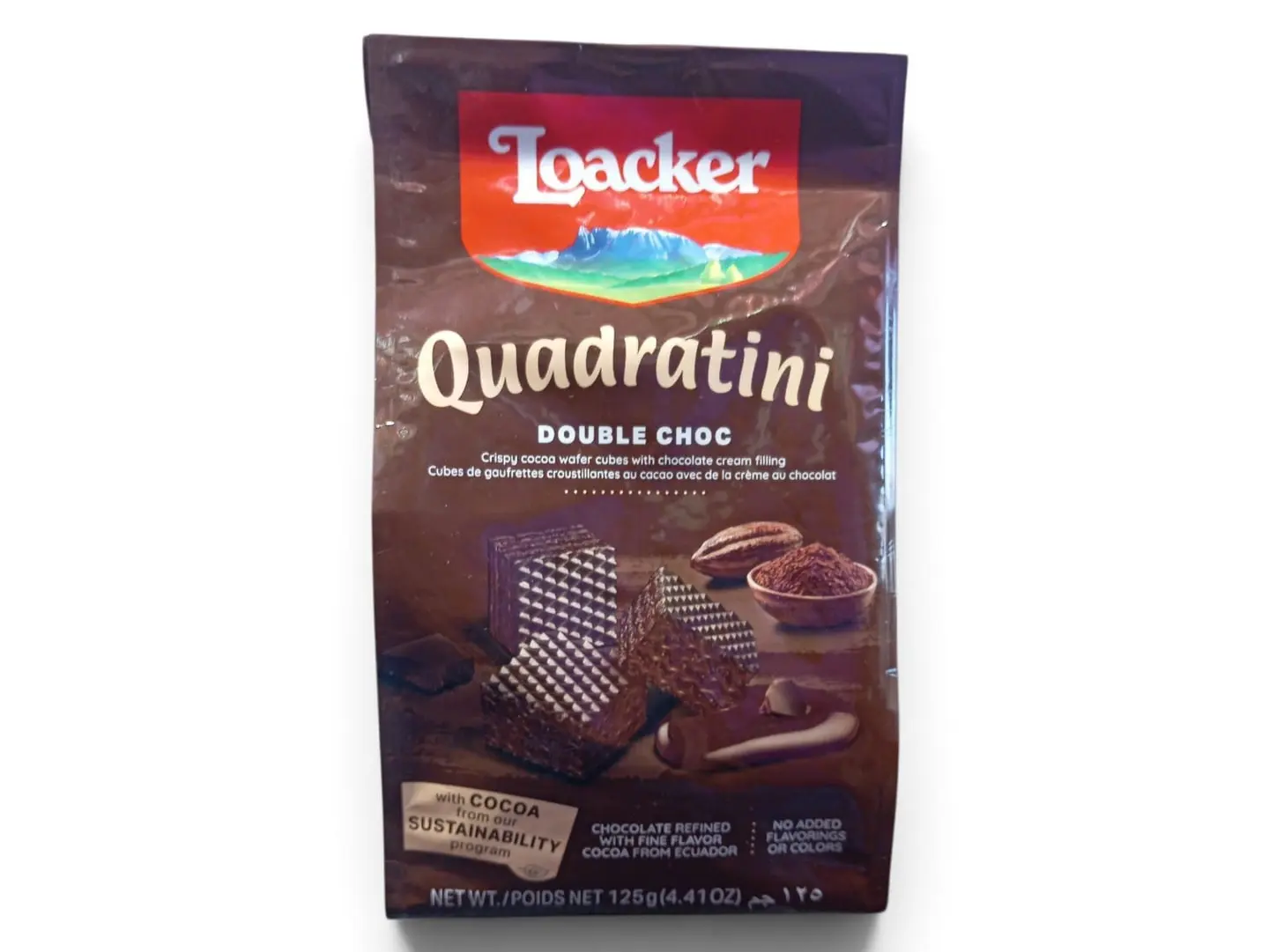 Loacker Cocoa With Chocolate Cream Bag 125g