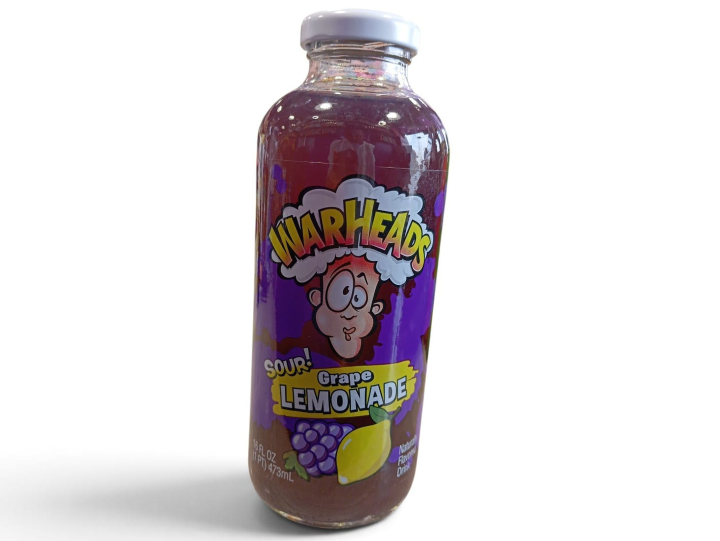 Warheads Grape & Lemon Flavored Drink (Glass Bottle) 473g