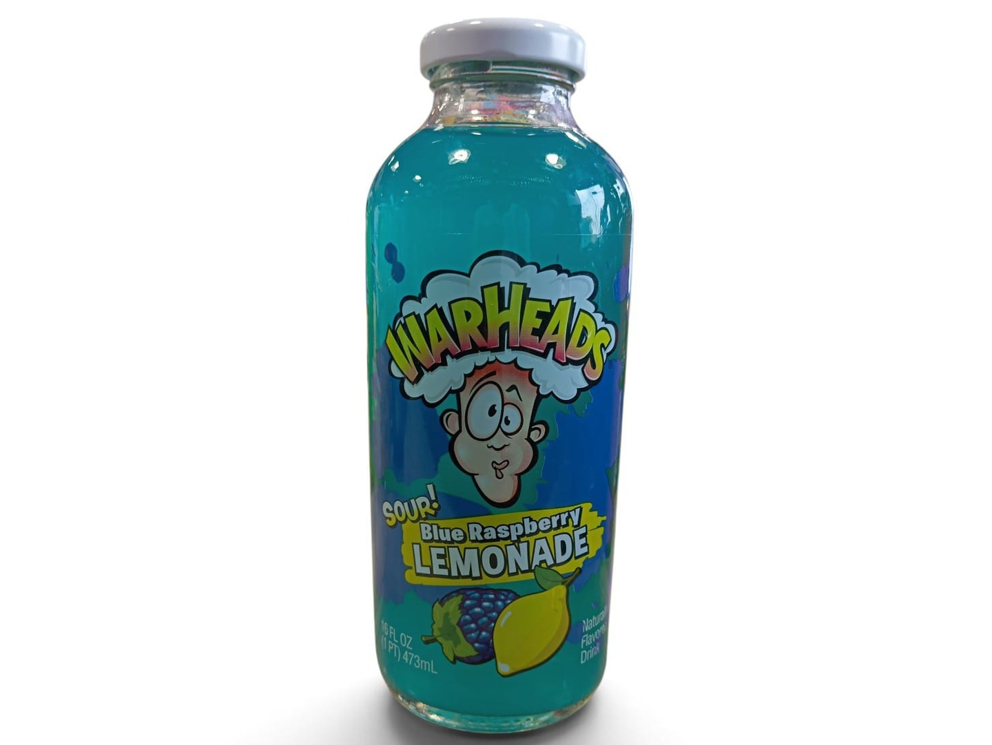 Warheads Blue Raspberry Lemonade Drink (Glass Bottle) 473g