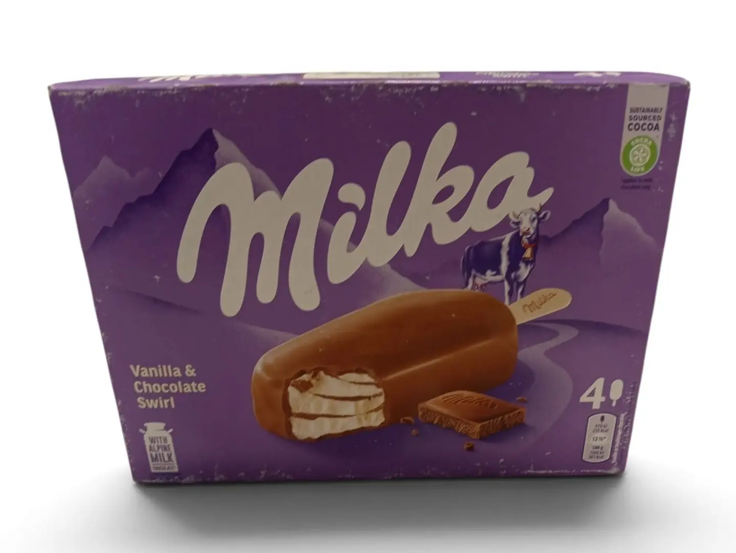 Milka Vanilla & Chocolate Ice Cream Sticks 360g