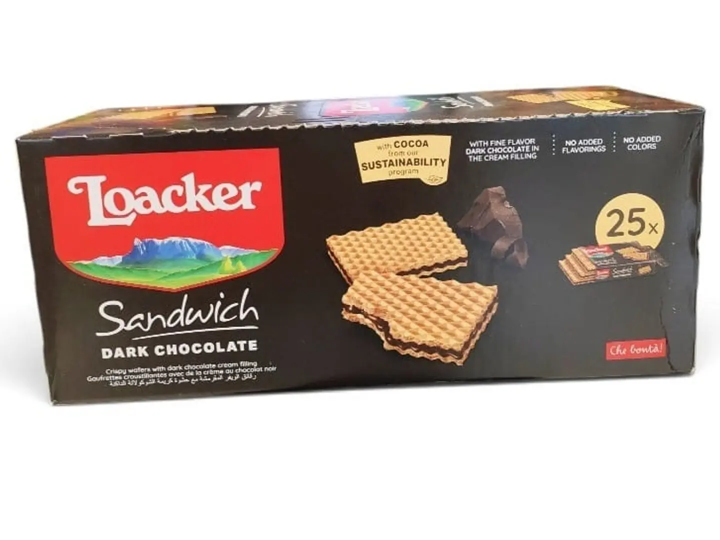 Loacker Dark Chocolate Cream Wafer (25g X 25 Pieces)