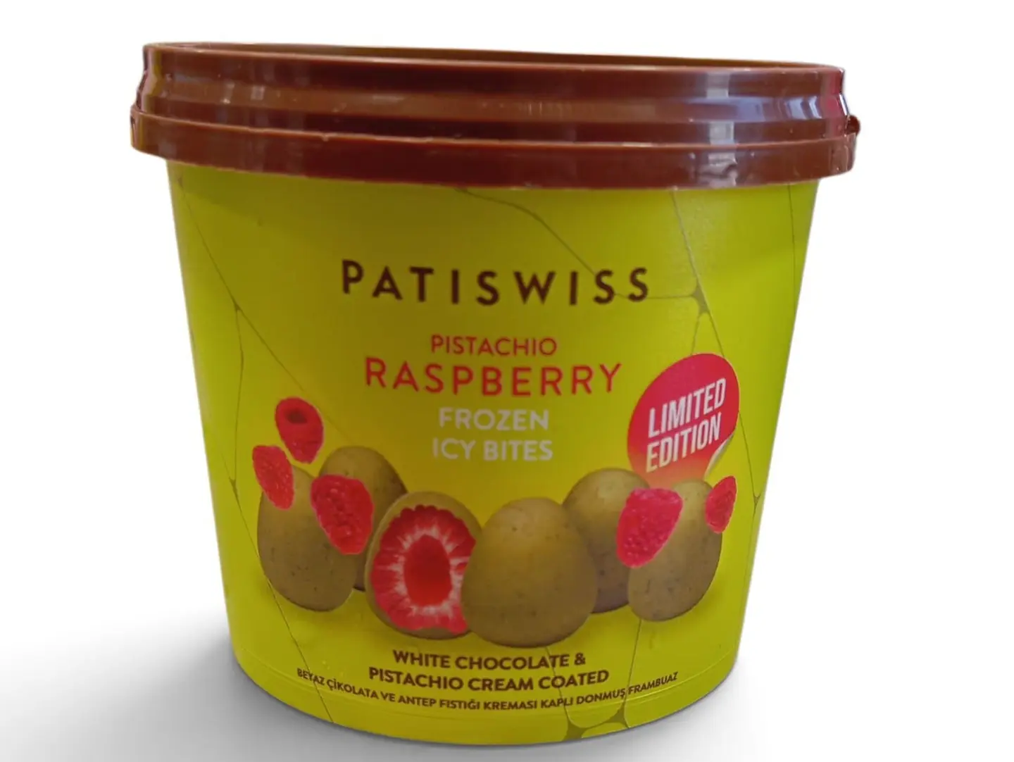 Patiswiss Raspberry Balls Ice Cream Coated In Pistachio (130g)