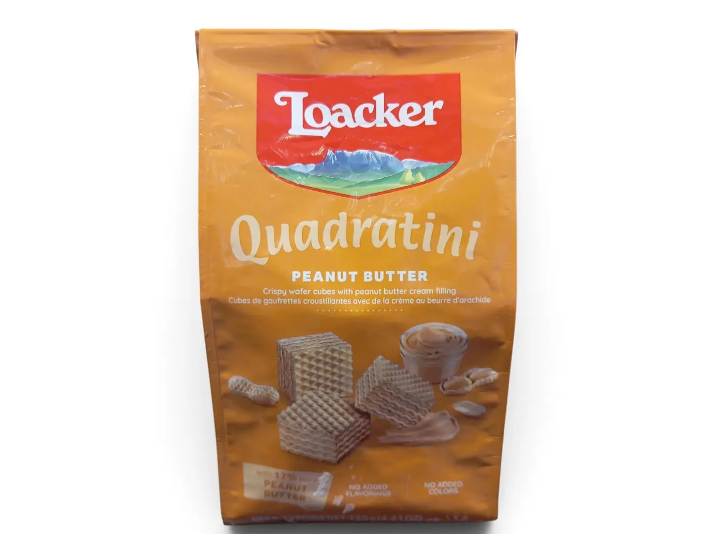 Loacker Wafer Cubes With Peanut Butter Cream Filling (125g Bag)