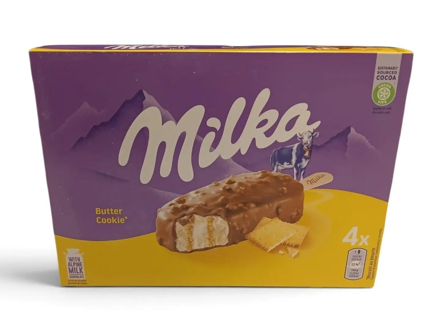 Milka Ice Cream Stick Cream, Butter, And Cookies (360g)