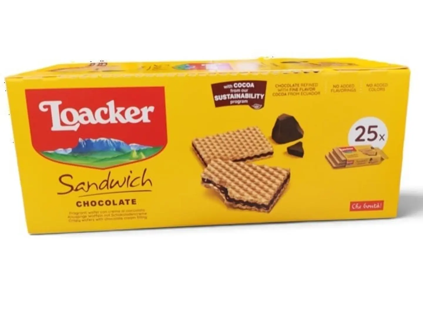 Loacker Chocolate Cream Wafer (Yellow) 25g X 25 Pieces