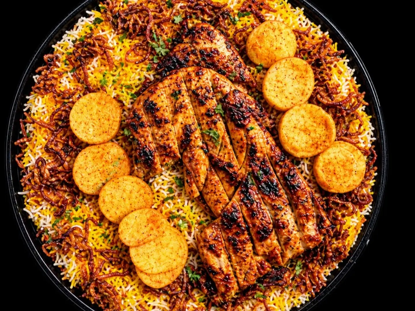 Chicken Biryani In The Middle Of Charcoal