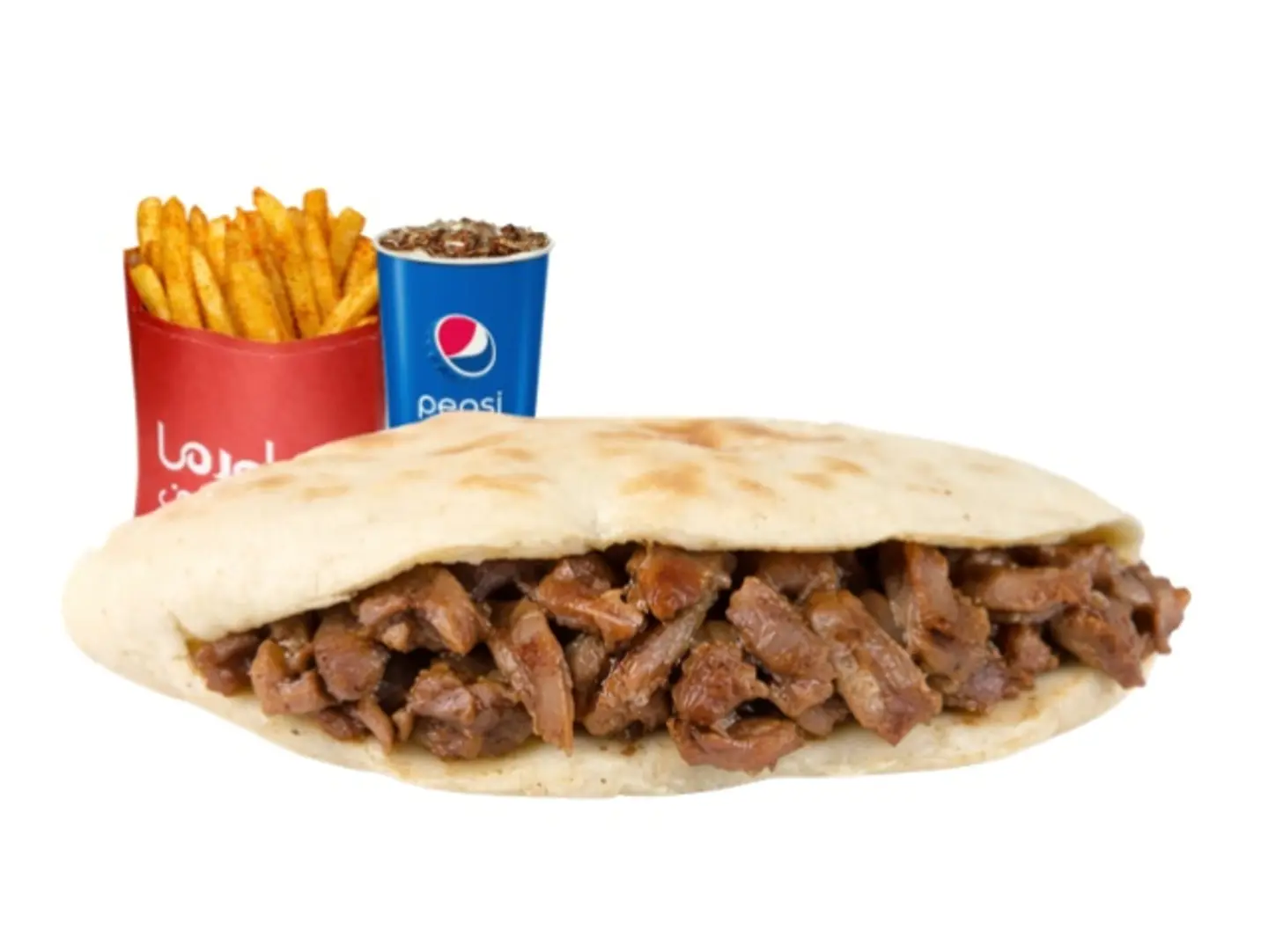 وجبة صمون عراقي شاورما لحم