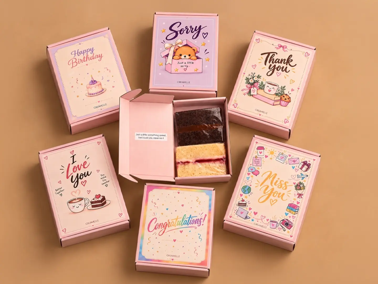 Greeting Card Cake Box Collection (English)