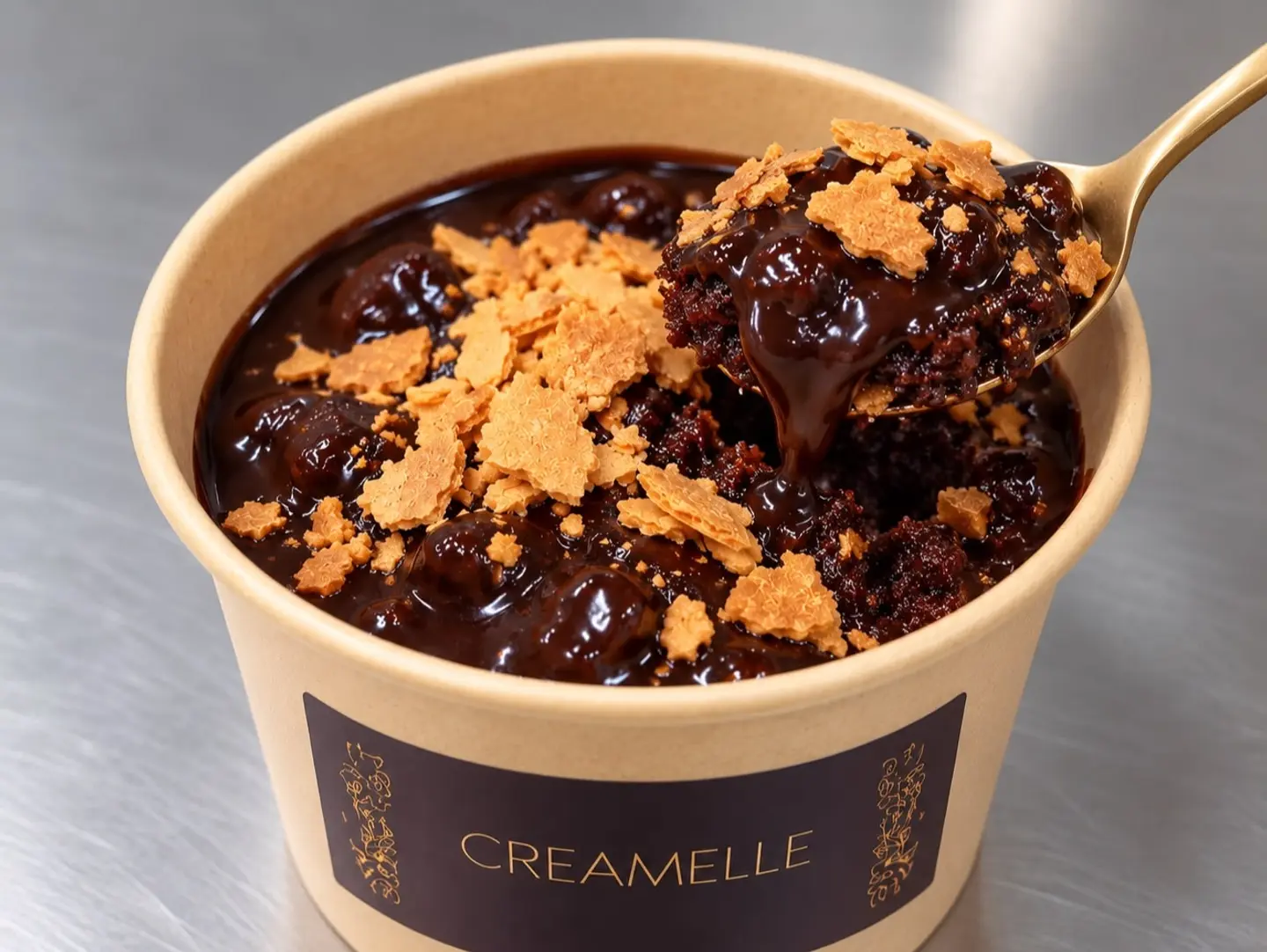 Warm Chocolate Fudge Crunch Cake