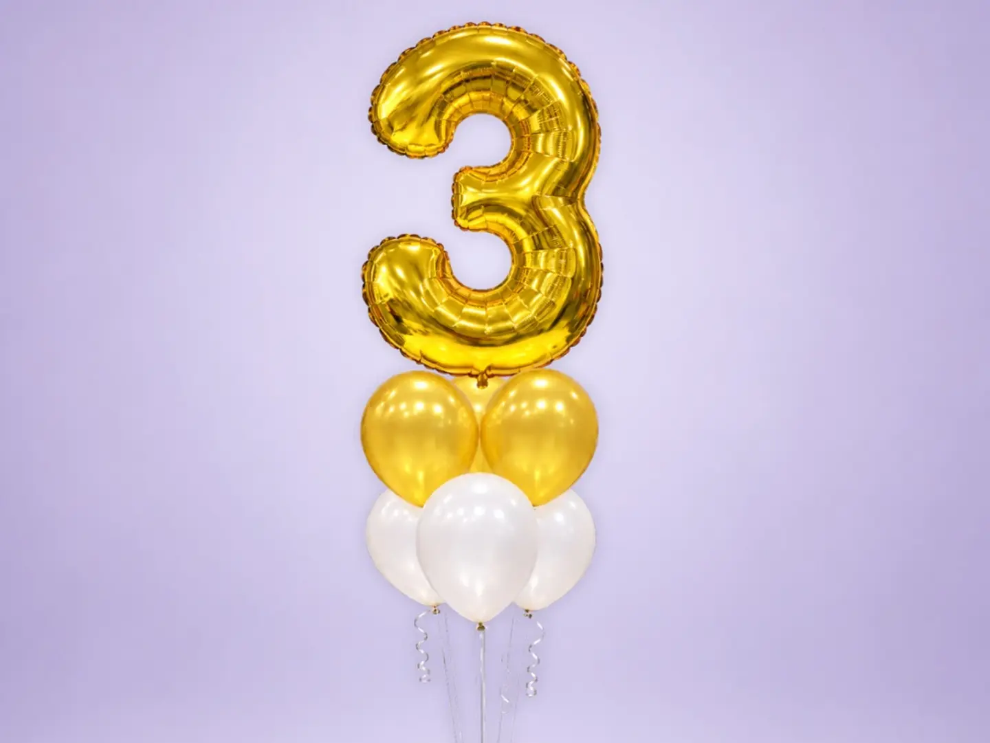 Balloon Bouquet With A Gold Number