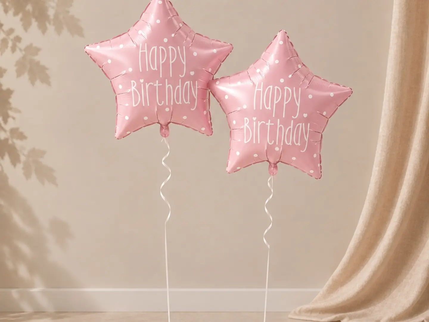 Pink Happy Birthday Star Balloons