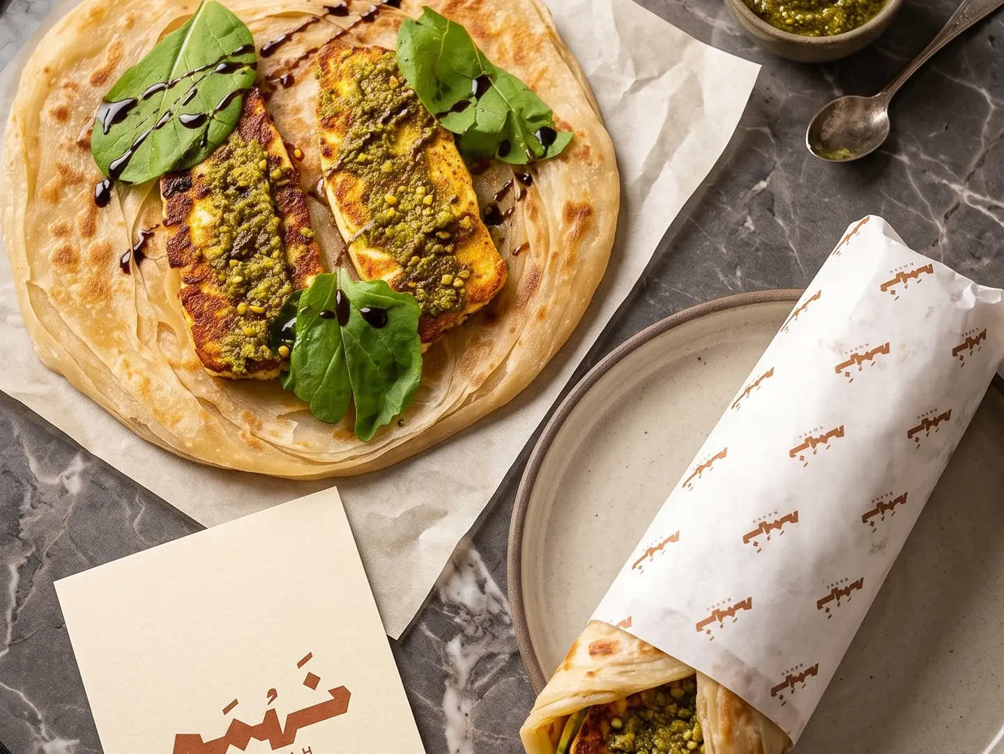 Paratha Halloumi With Pesto