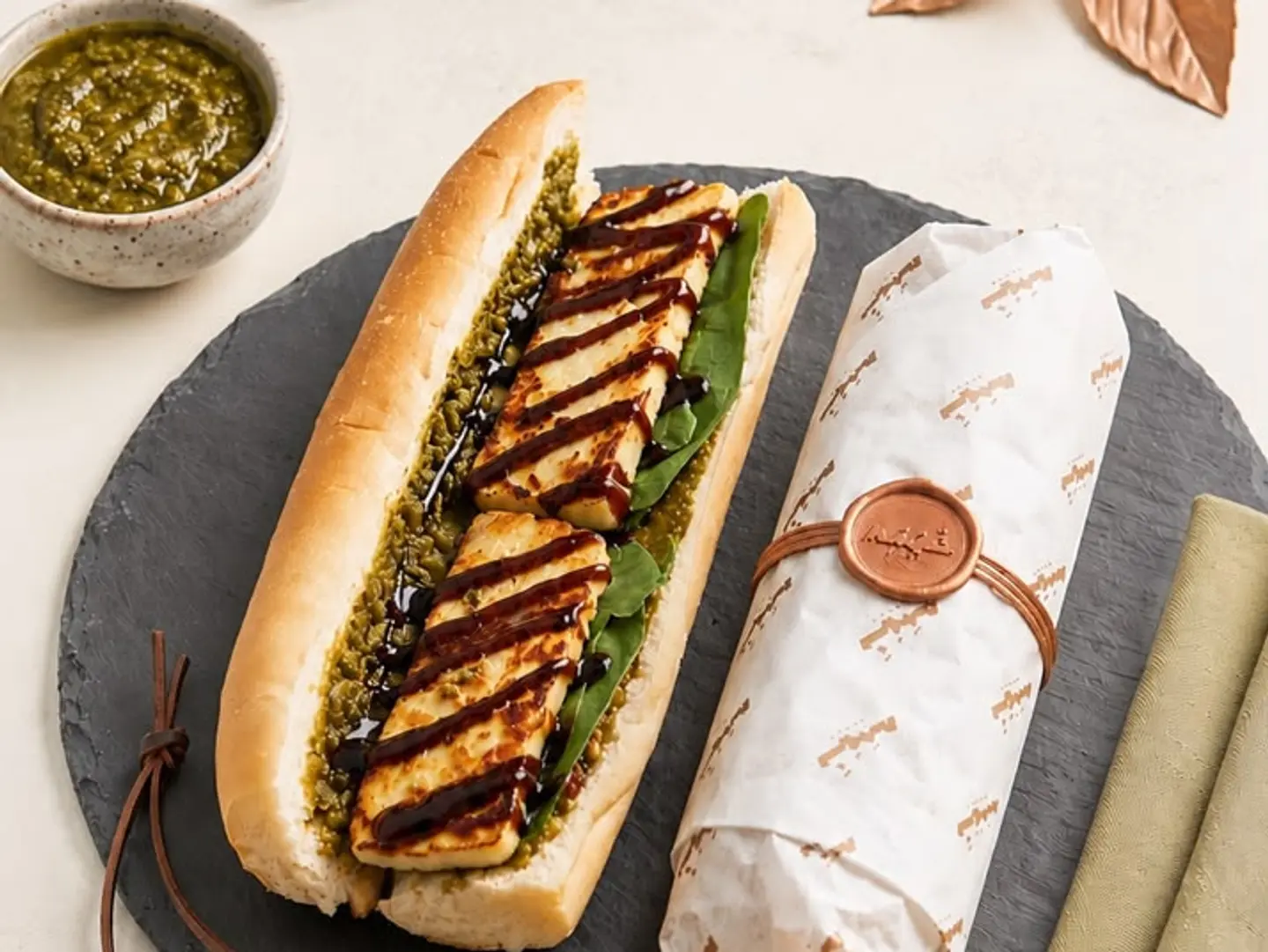 Halloumi Sandwich With Pesto