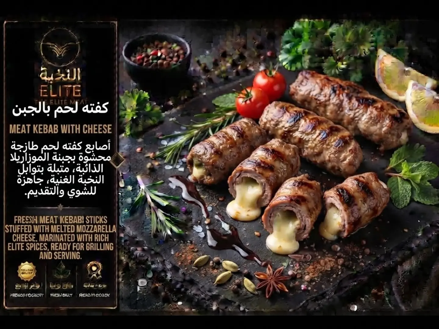 كفتة لحم بالجبن صحن