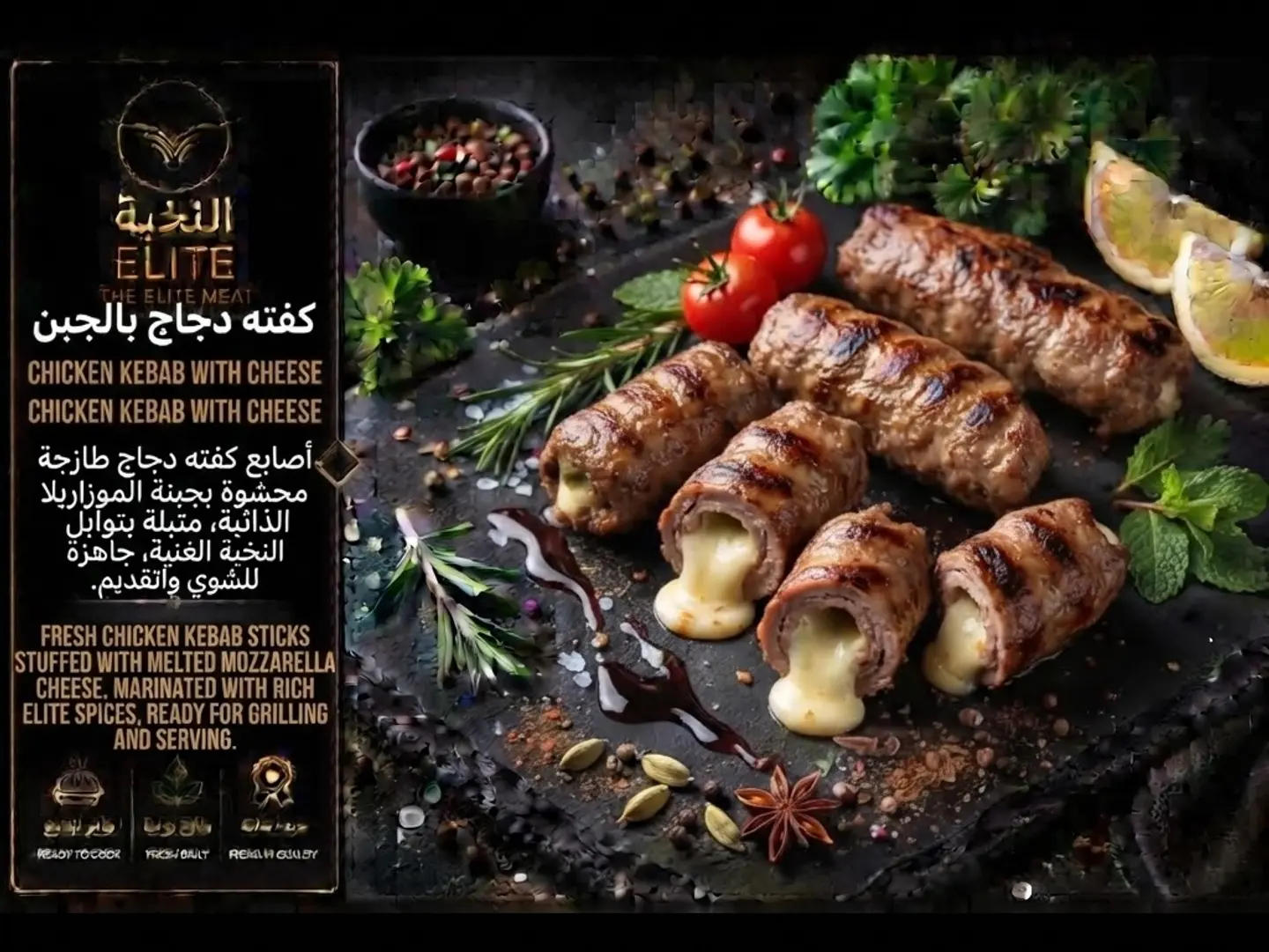 كفتة دجاج بالجبن صحن