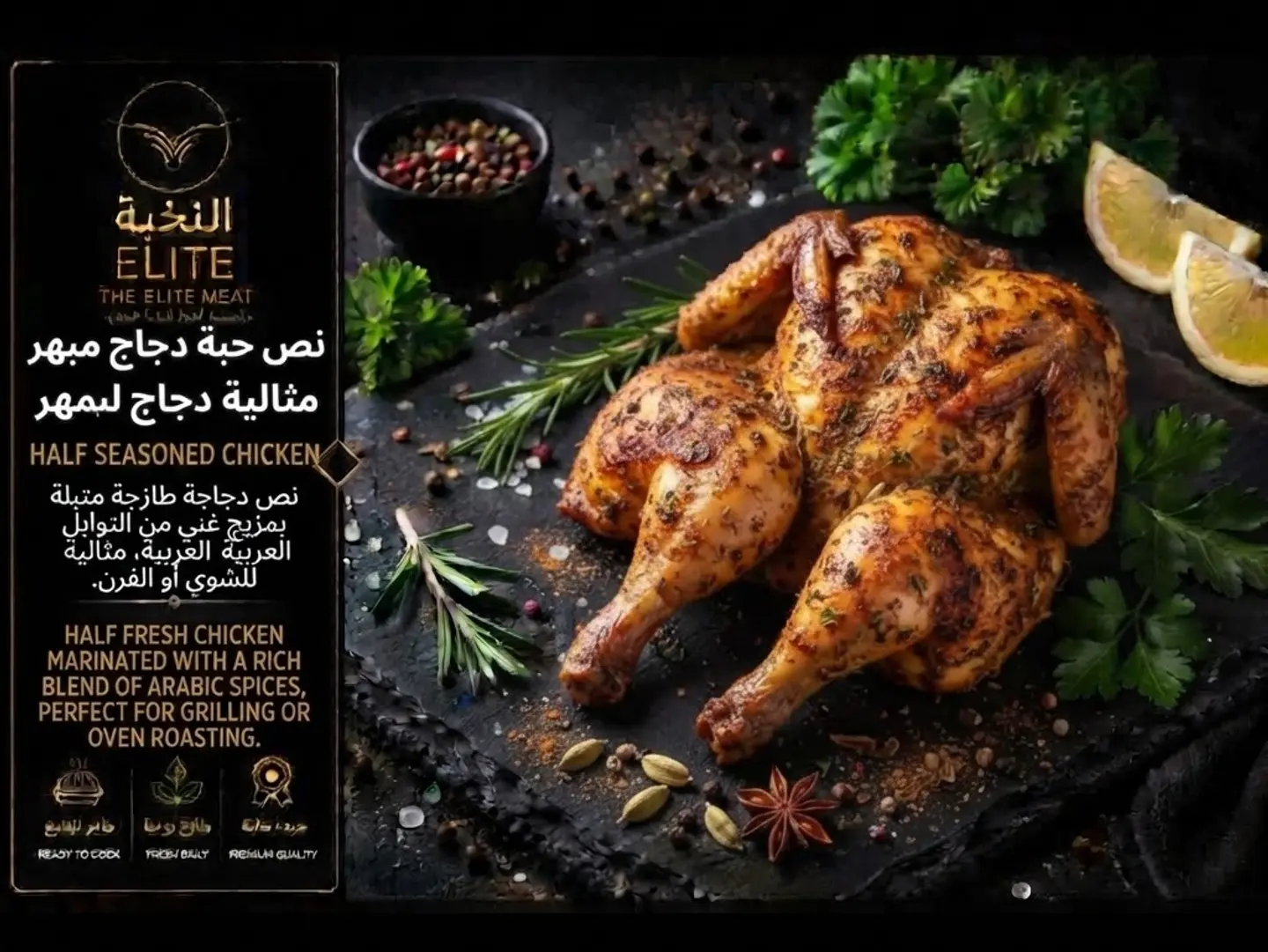 نصف حبة دجاج متبلة حار