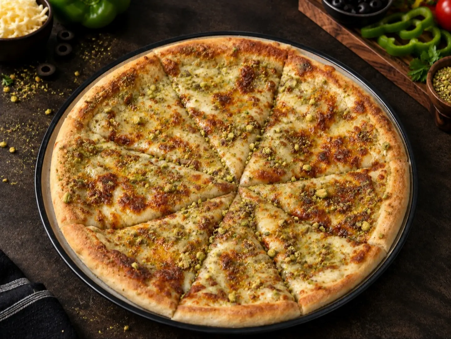 Pistachio Bird's Nest Pizza