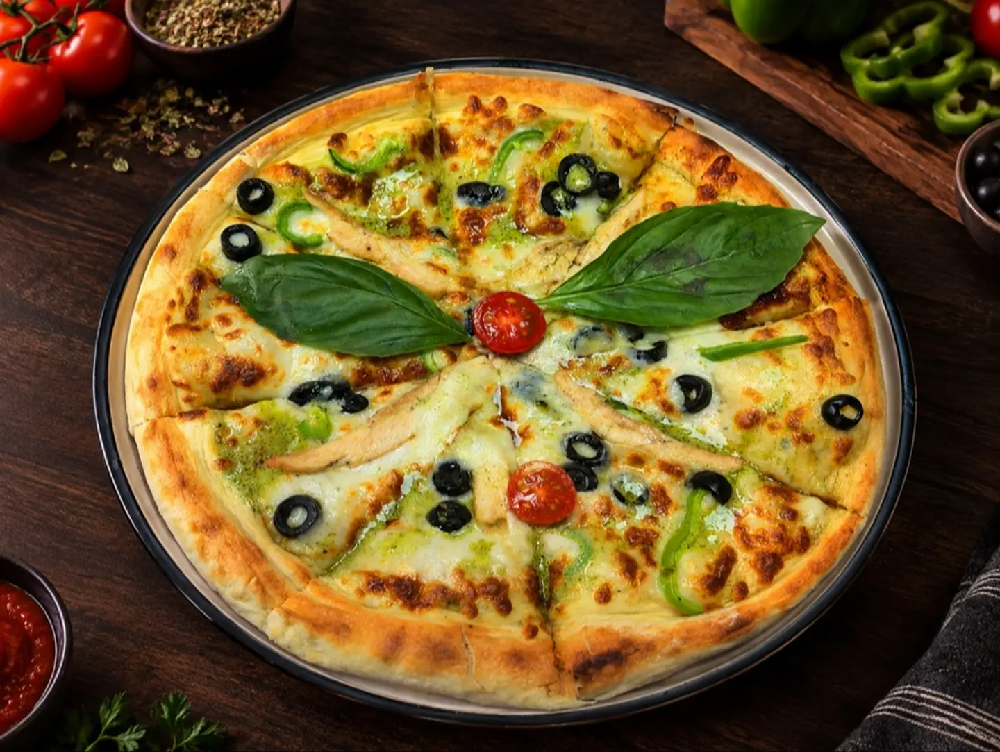 Chicken Pesto Pizza