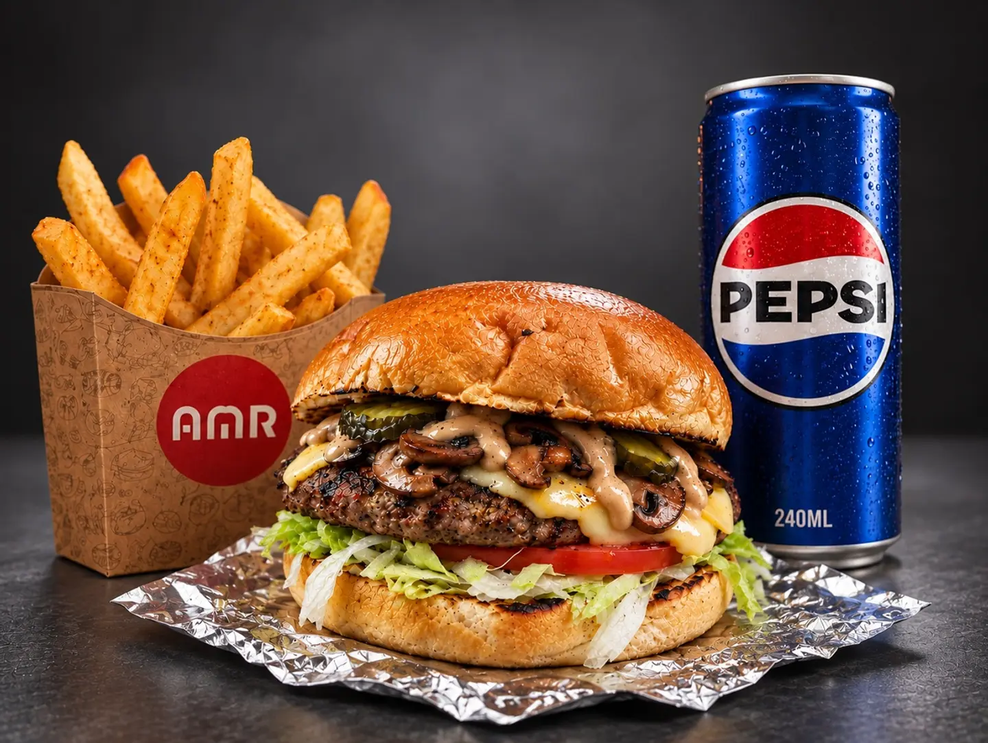 Burger Mushroom Combo
