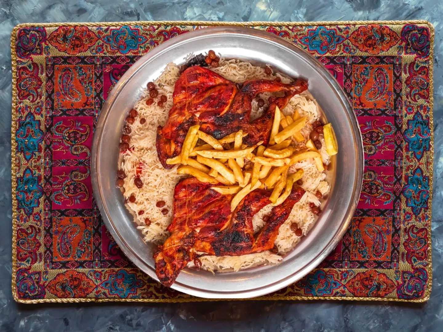 Whole Charcoal Grilled Chicken With Rice