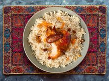 ربع حبة شواية ع حطب مع رز