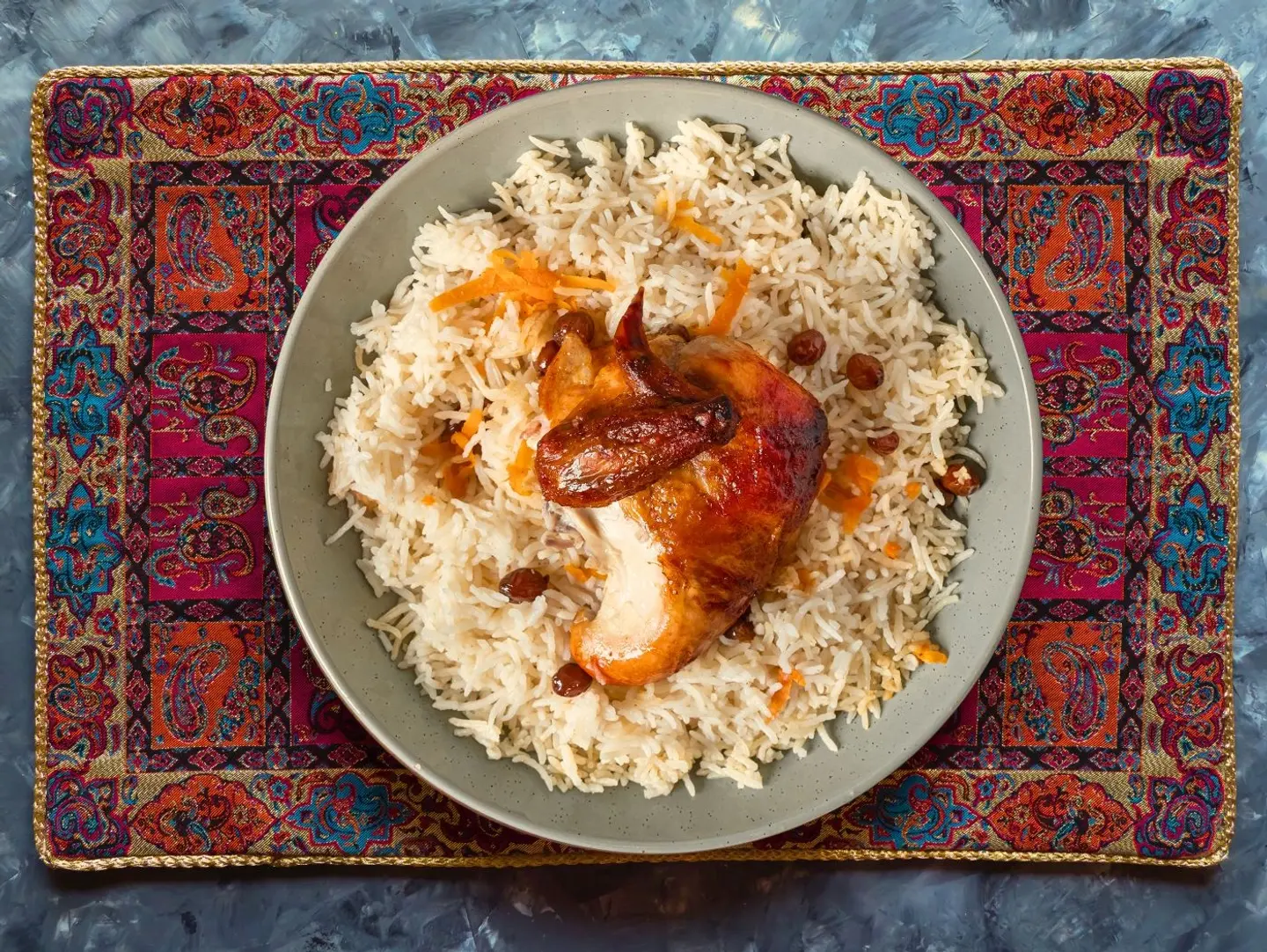 Quarter Chicken With Rice, Daqoos, And Tahini Sauce