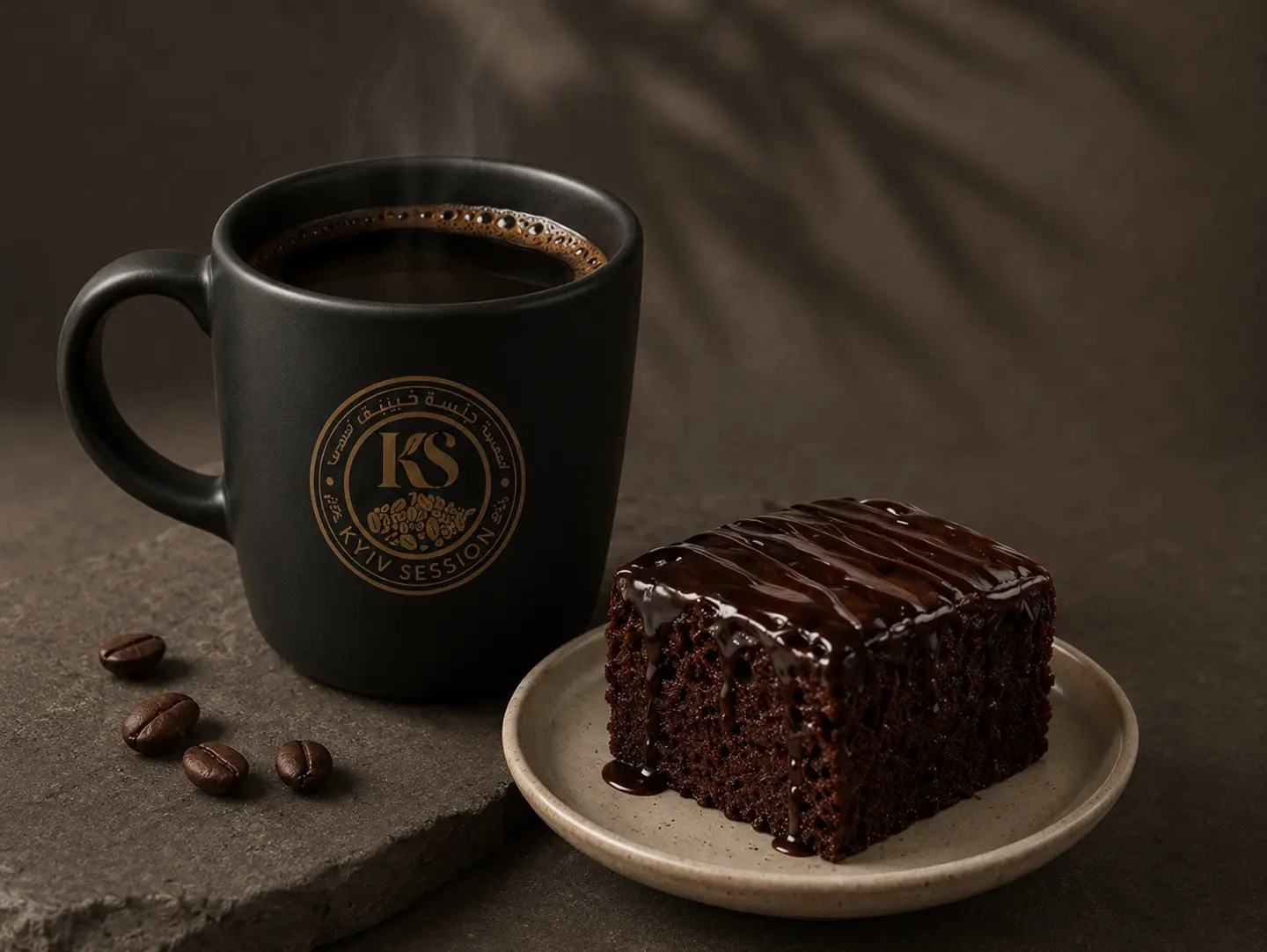 Coffee Of The Day With Chocolate Cake