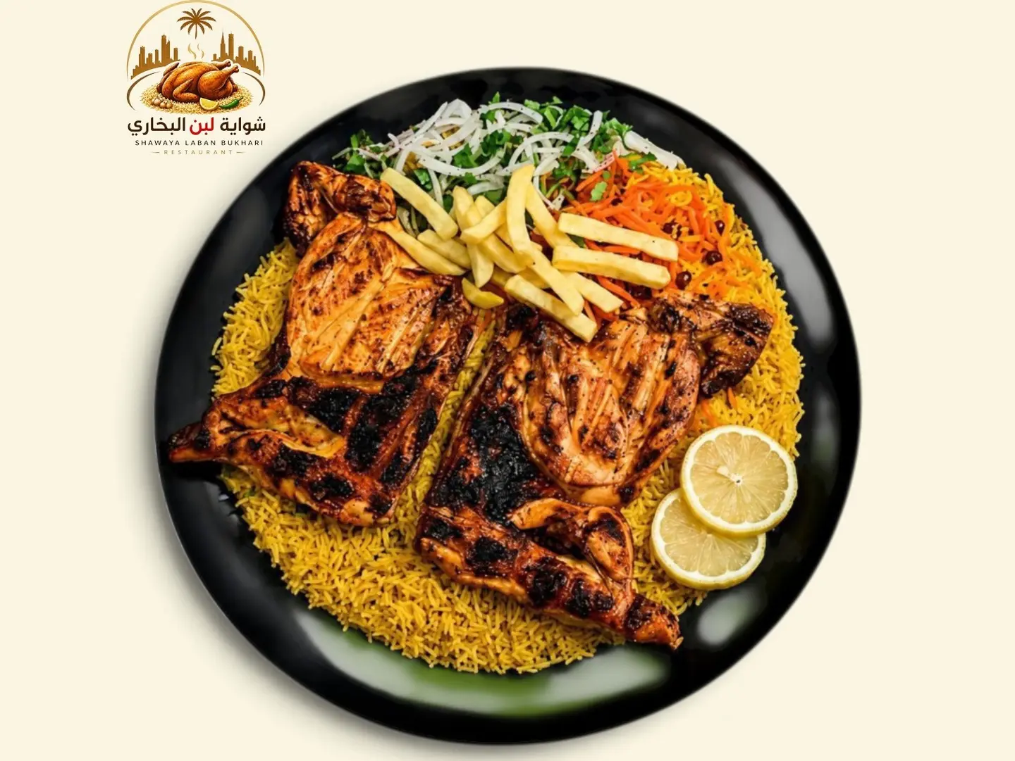 Charcoal Chicken With Bukhari Rice - Half A Chicken