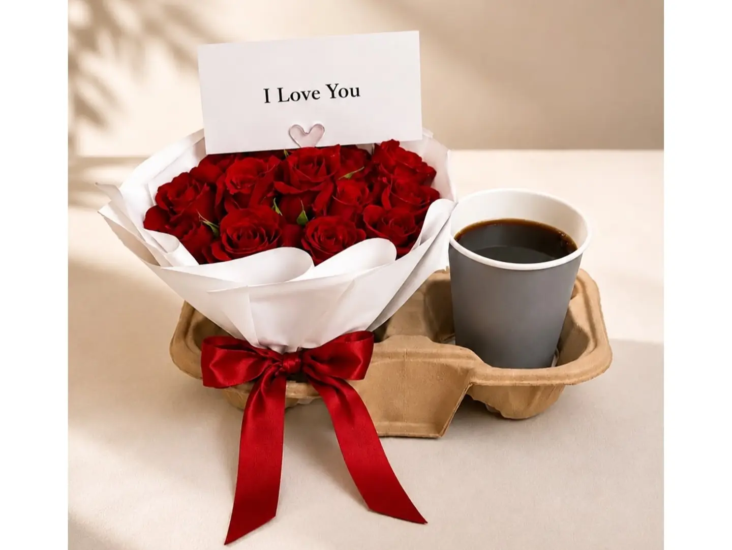 Gist Flowers With Cup Of Coffee