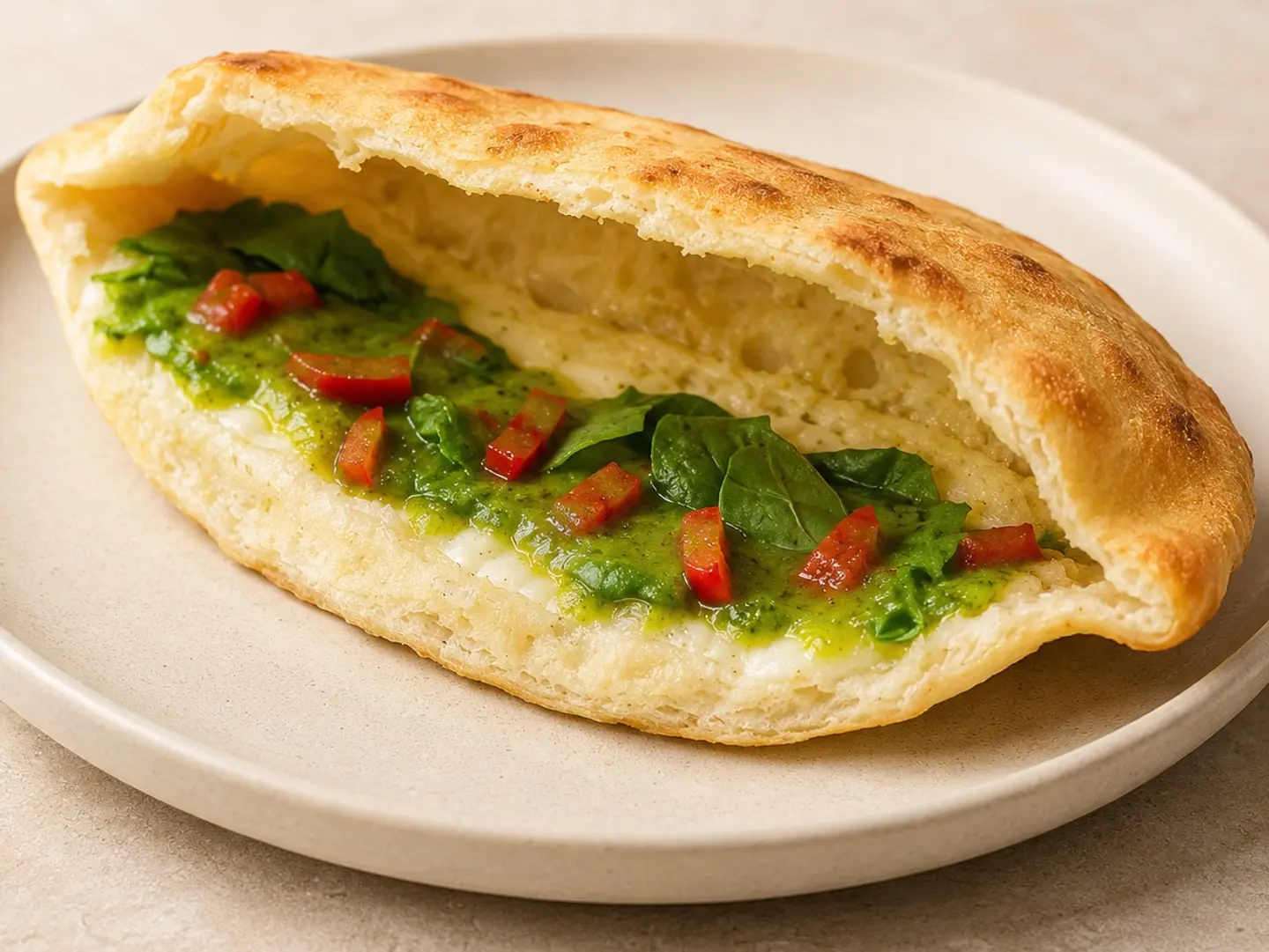 Pesto Mozzarella Calzone
