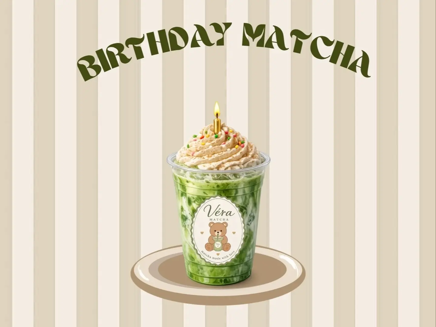 Birthday Matcha Cinnamon Cream