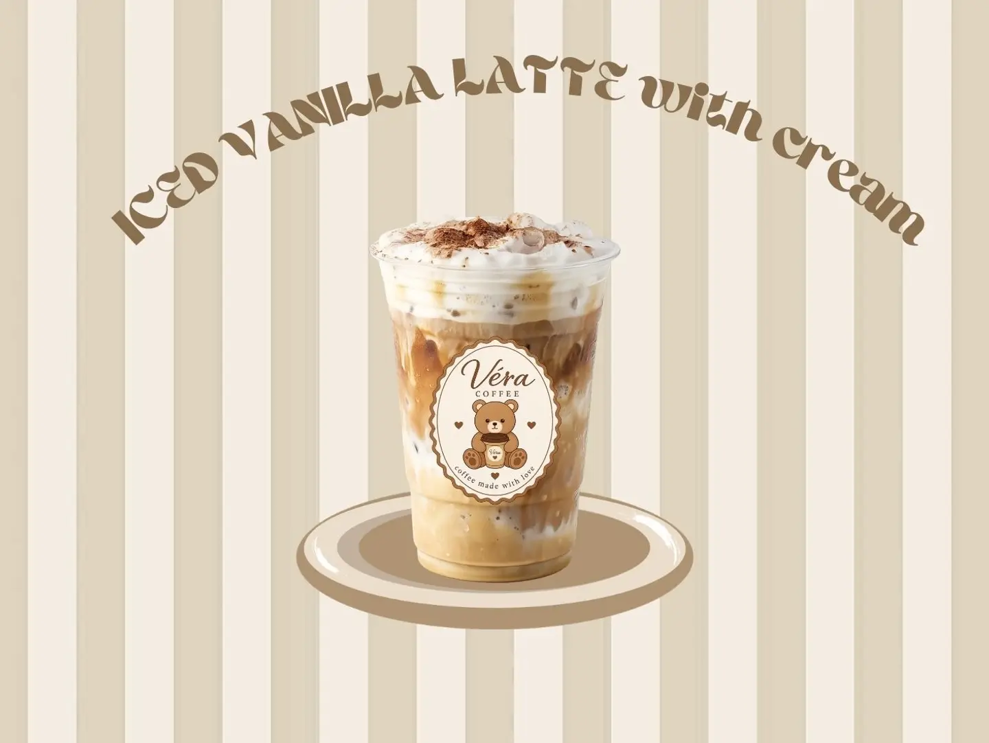 Iced Vanilla Latte With Cream