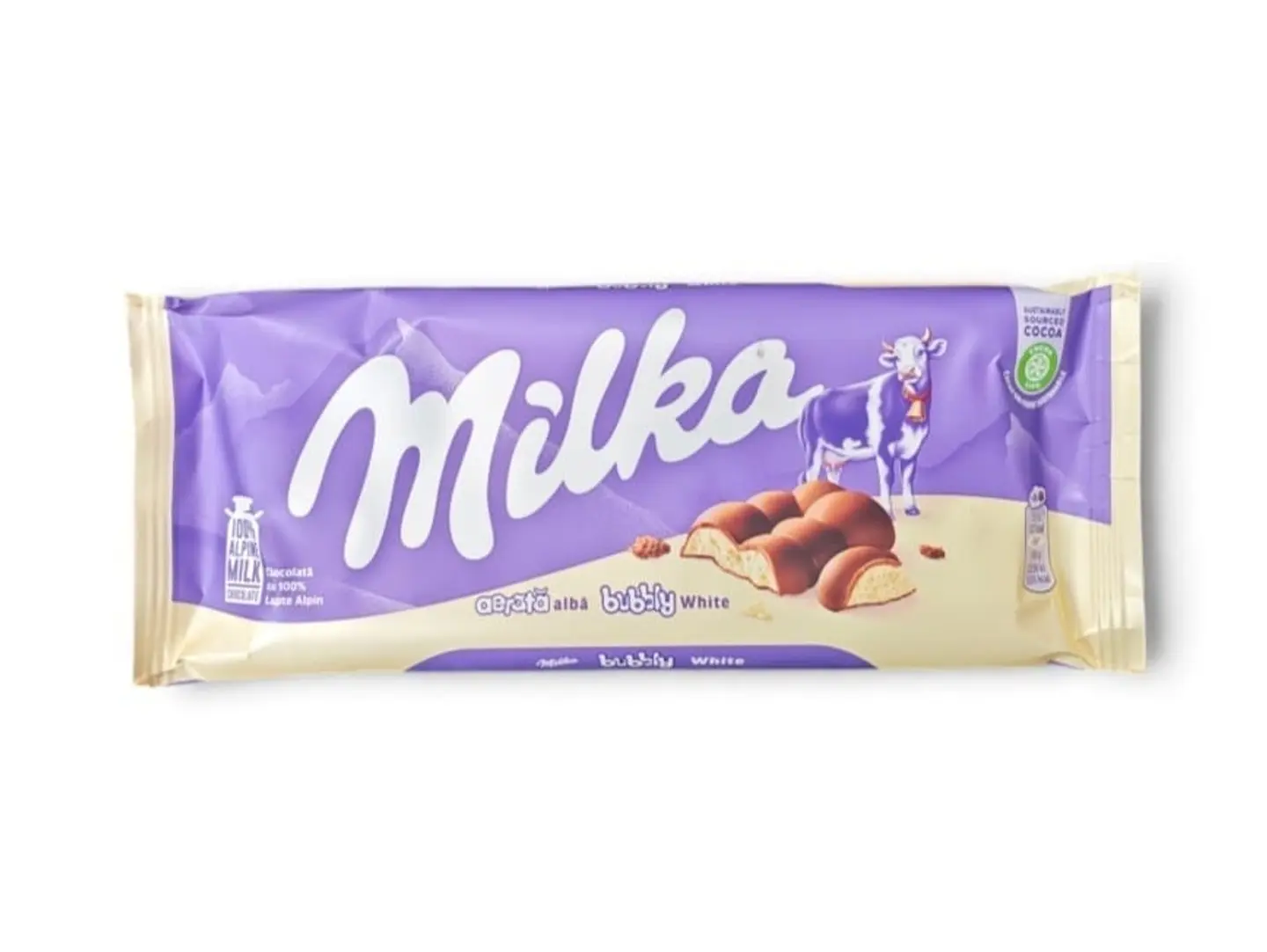 Milka White Chocolate Bubbly Milk Bar 95 Grams