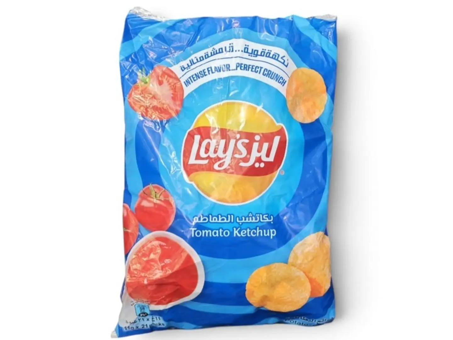 Lay's Mini Tomato Ketchup Flavored Chips 21 Packs Per Bag.