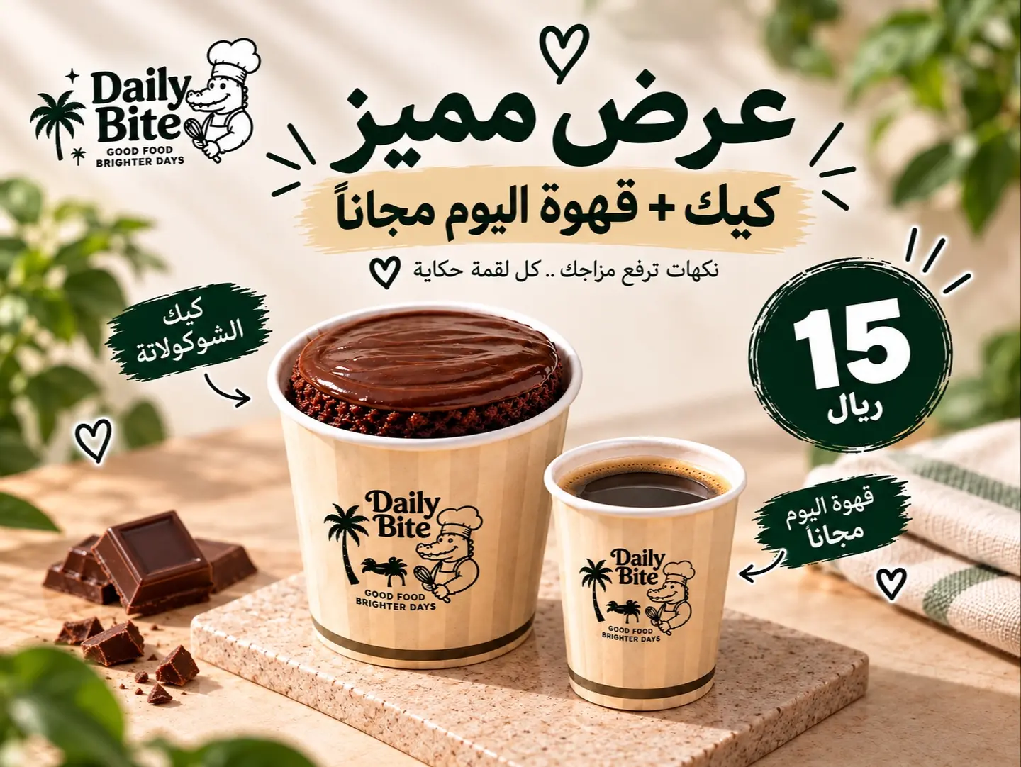 Offer Chocolate Cake Free Coffee
