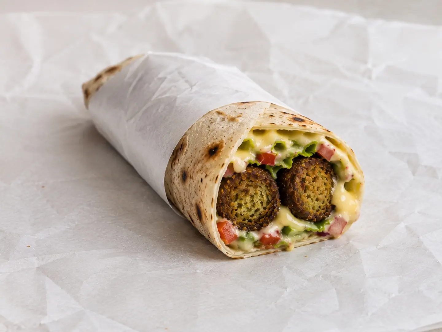 فلافل بالجبن والكاتشب