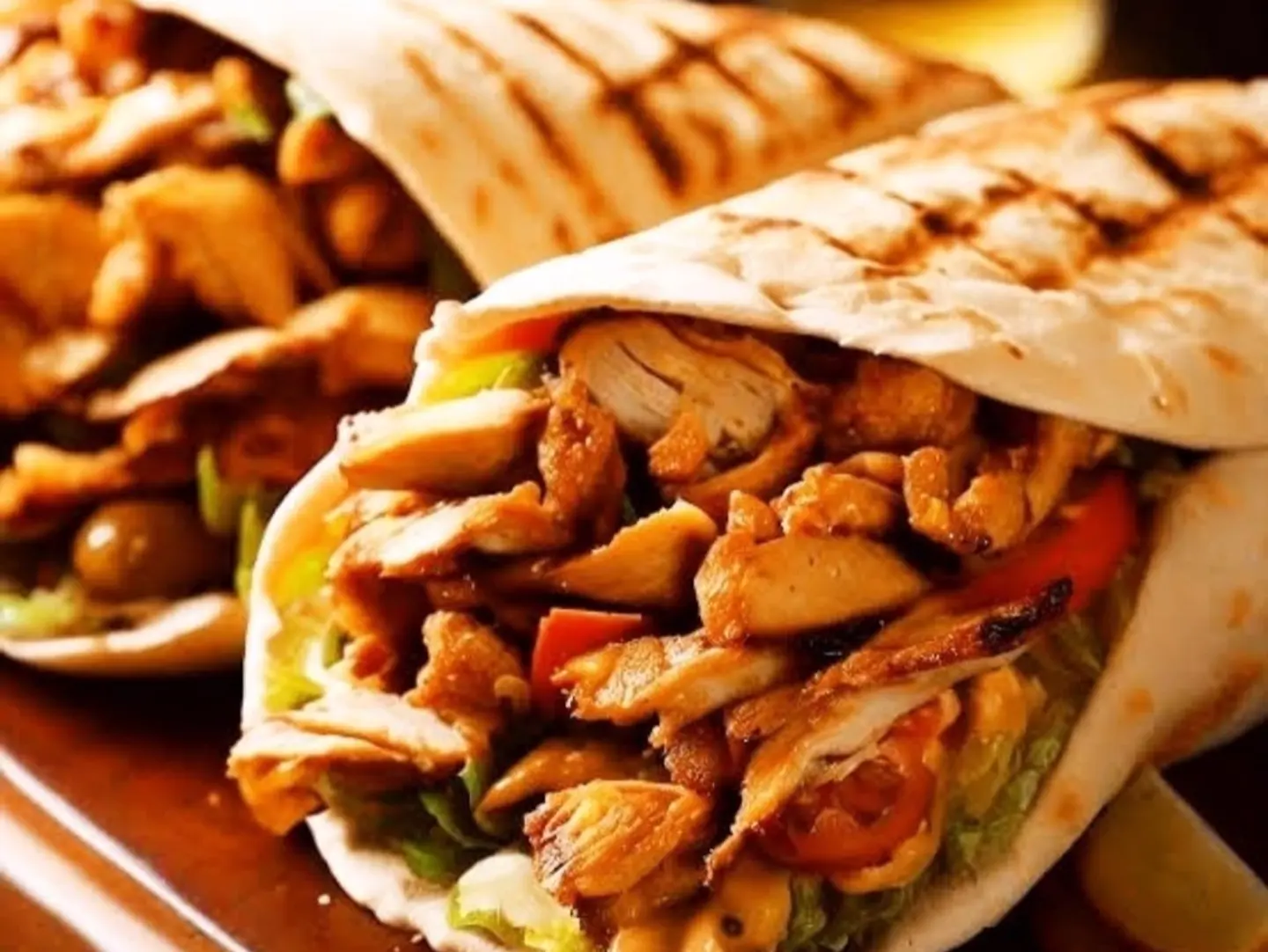Chicken Shawarma - Shawarma In Shrak Bread