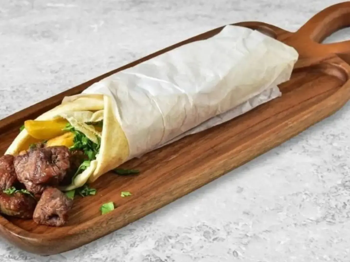 Meat Skewer Sandwich - Samoli Bread