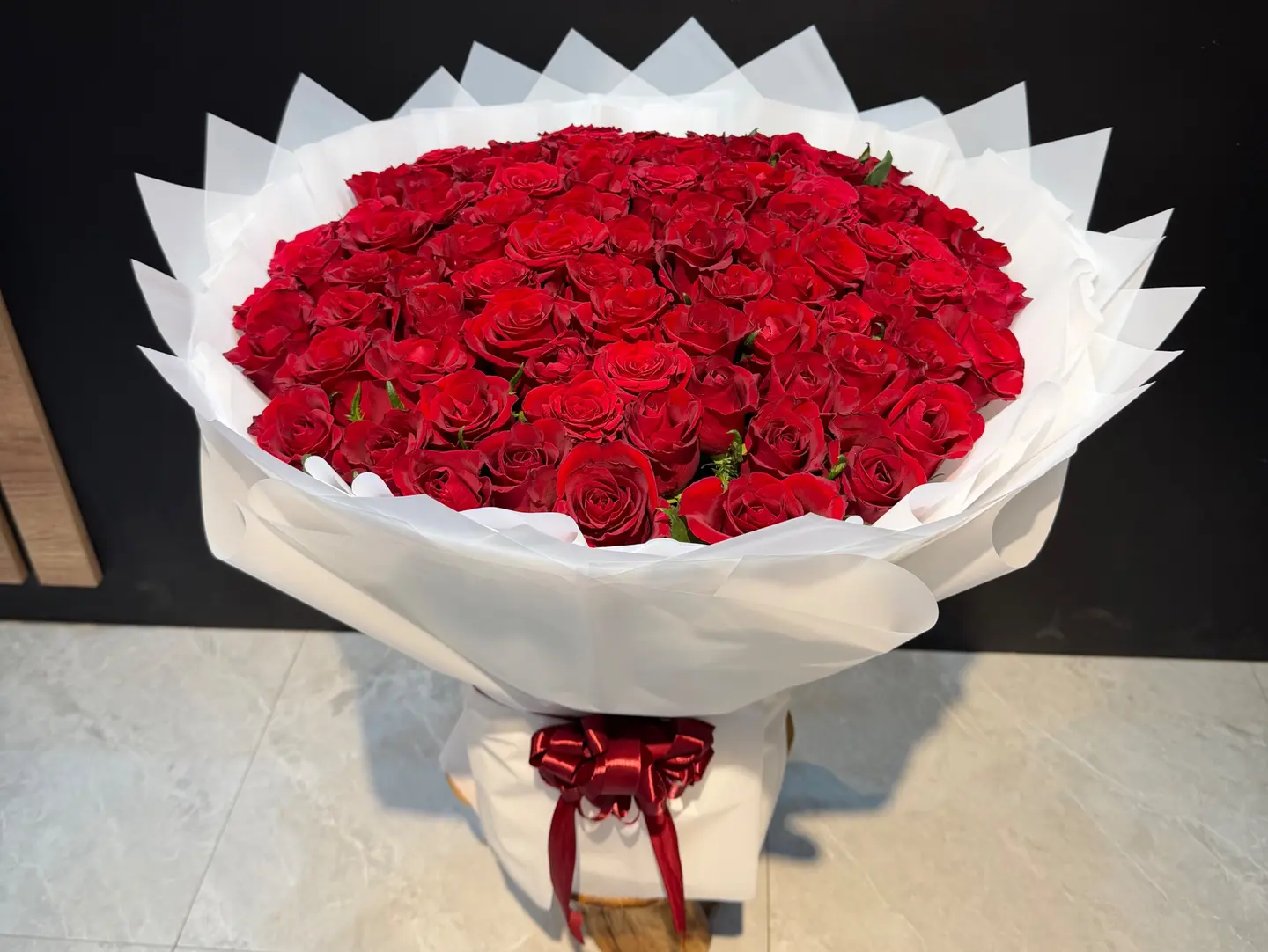 A Large Bouquet Of Red Roses
