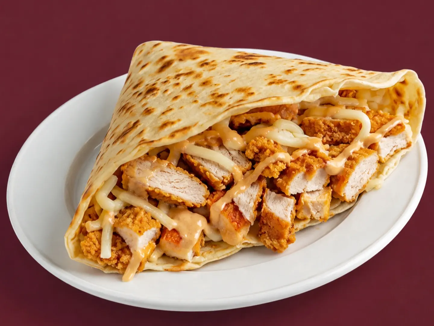 Chicken Burger Crepe. - A Meal
