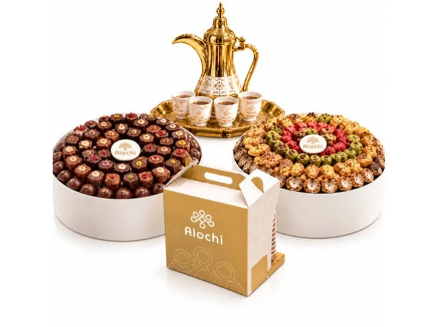 Sweets And Savory Treats With Arabic Coffee