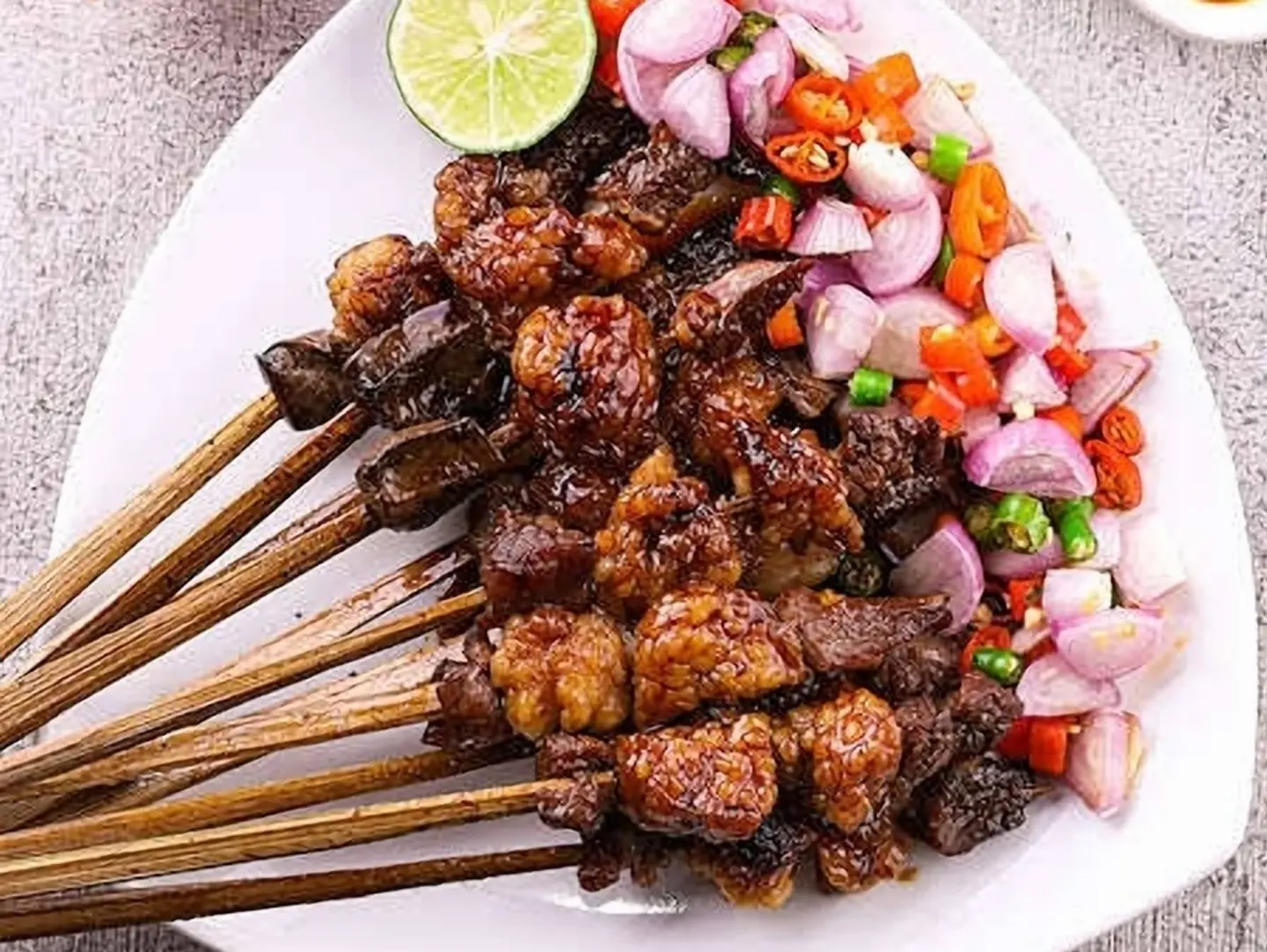 Sate Kambing, Grilled Lamb Satay 5 Skewers